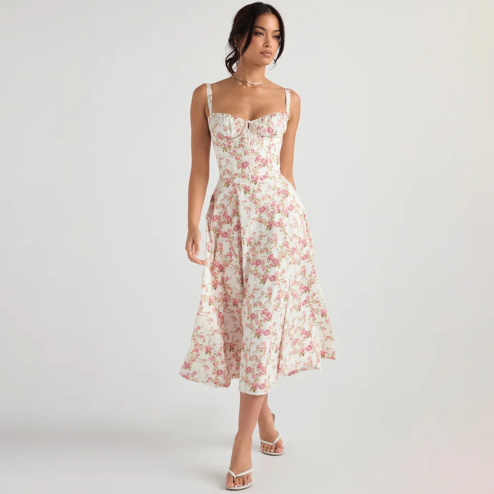 Sexy Floral Cut Dress